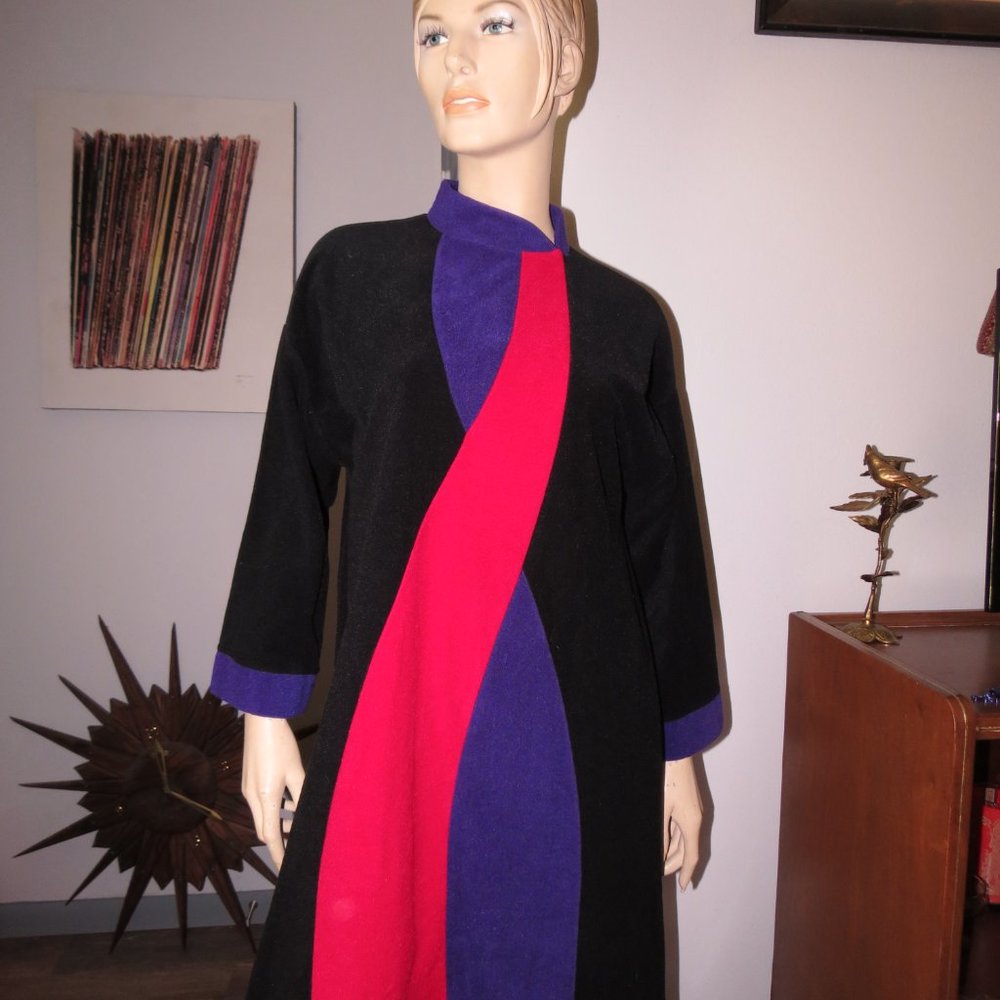 Vintage Vanity Fair Loungewear Velour Caftan House Dress Robe - Picture 2 of 8